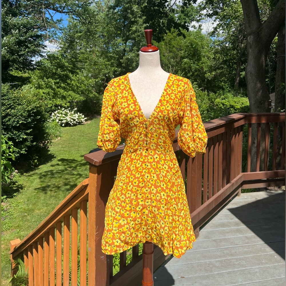 Faithful the Brand - Ilia Mini Dress in Saffron Thelma Floral